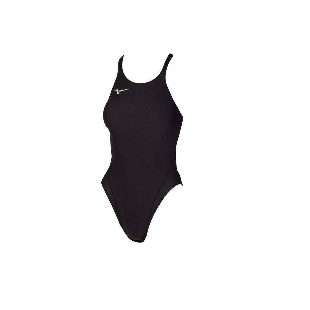 Womens Mizuno EXER Thick Strap Swimsuit Black Philippines (KYROMT536)